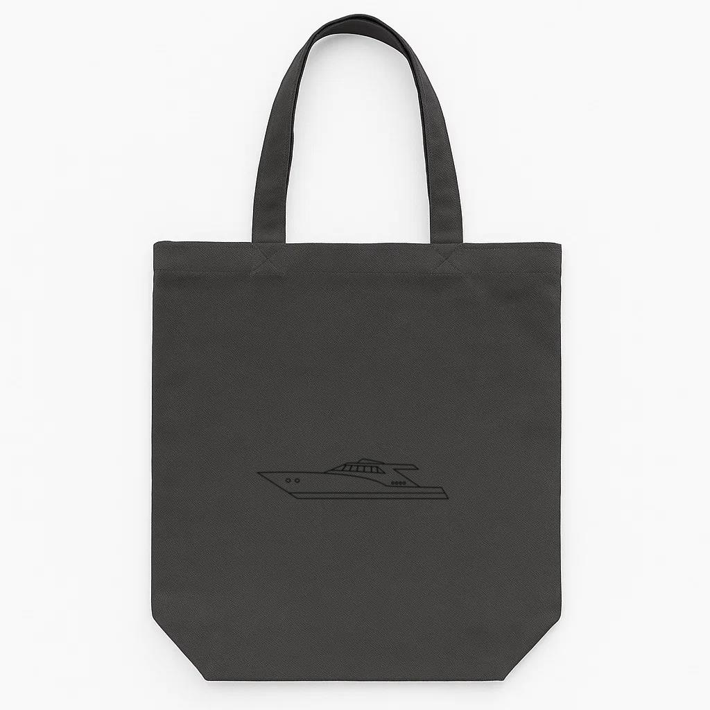 Motor Yacht Ship Line Tote Canvas Bag
