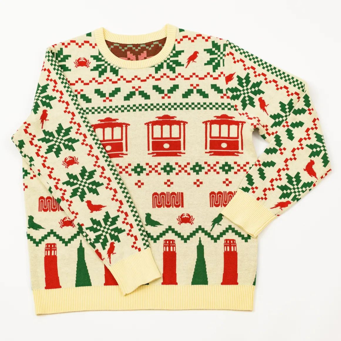 Muni Icons of San Francisco Holiday Christmas Ugly Sweater