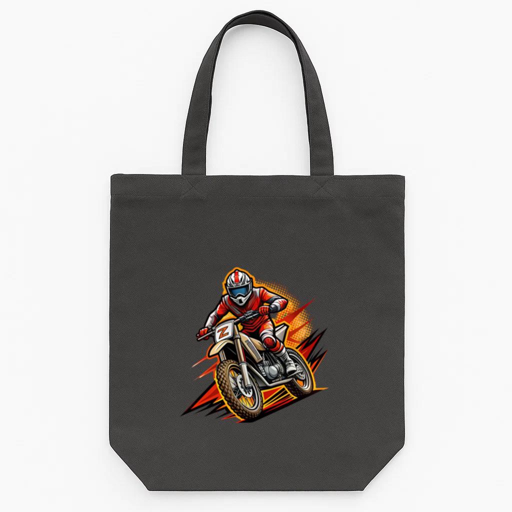 Nature Motorbike Focused Edgy Tote Canvas Bag