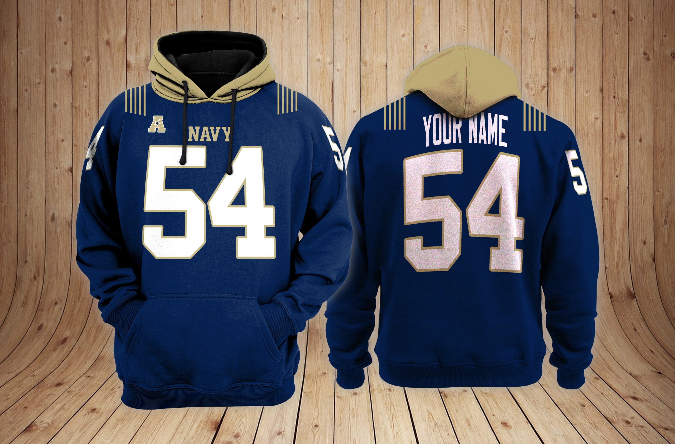 Navy Midshipmen football NCAA Custom 3D Hoodie PT22886