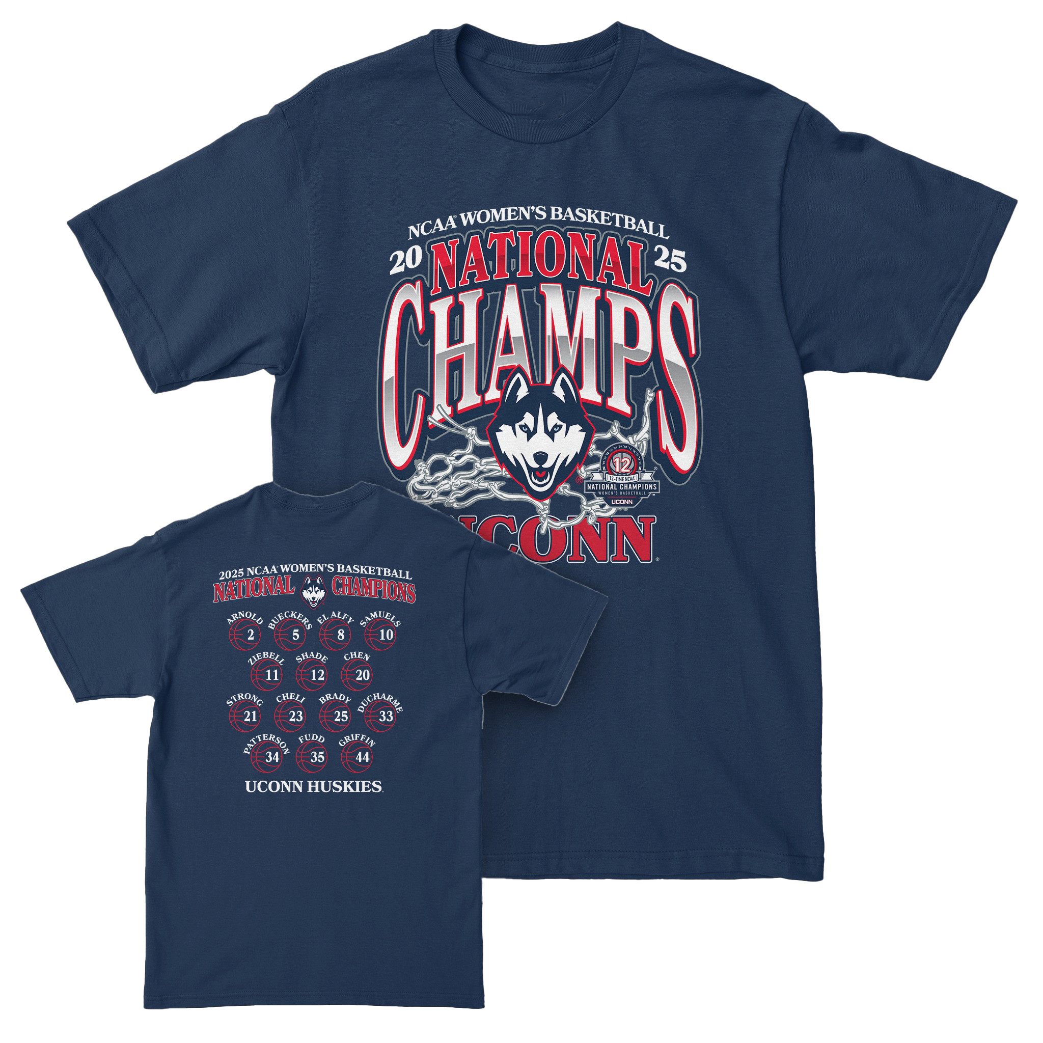 Navy UConn Huskies 2025 NCAA Womens Basketball National Champions Shirt Gifts For Wife