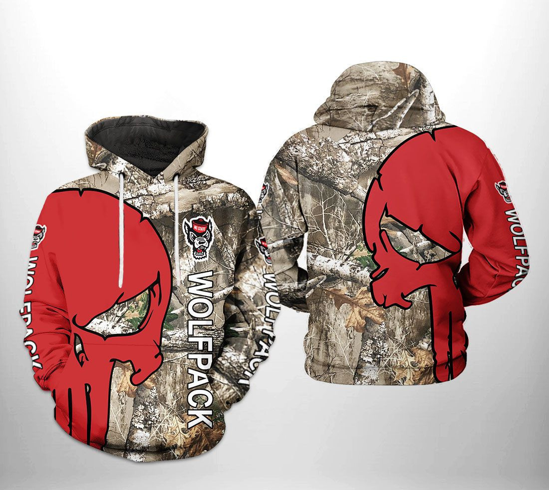 NC State Wolfpack NCAA Camo Veteran Hunting Hoodie Zip Hoodie