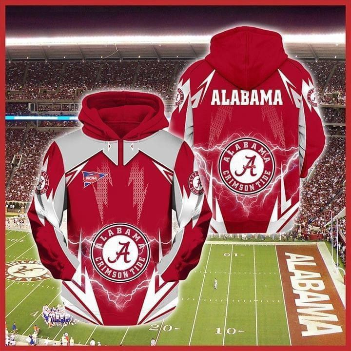 Ncaa Alabama Crimson Tide Lightning Hoodie Zip Hoodie