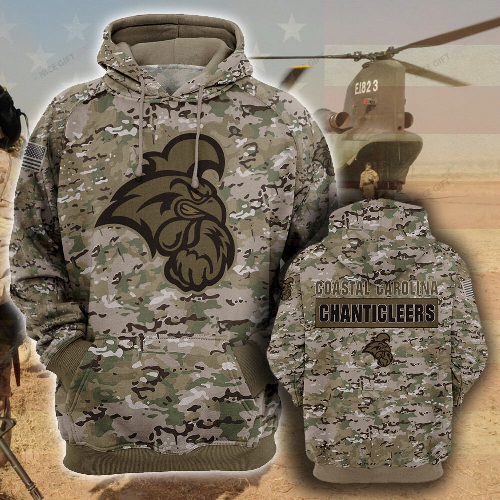 NCAA Coastal Carolina Chanticleers Camouflage 3D Hoodie MTD2T2