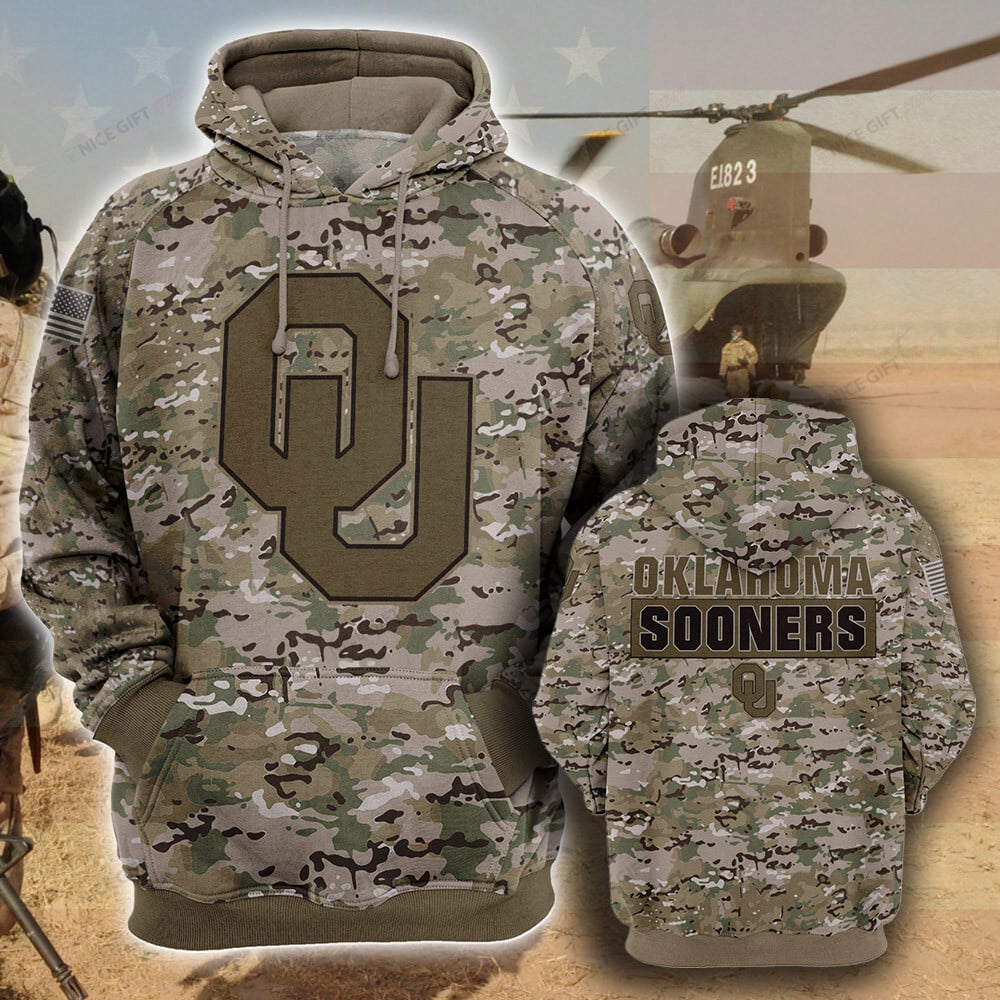 NCAA Oklahoma Sooners Camouflage 3D Hoodie MTD2T2