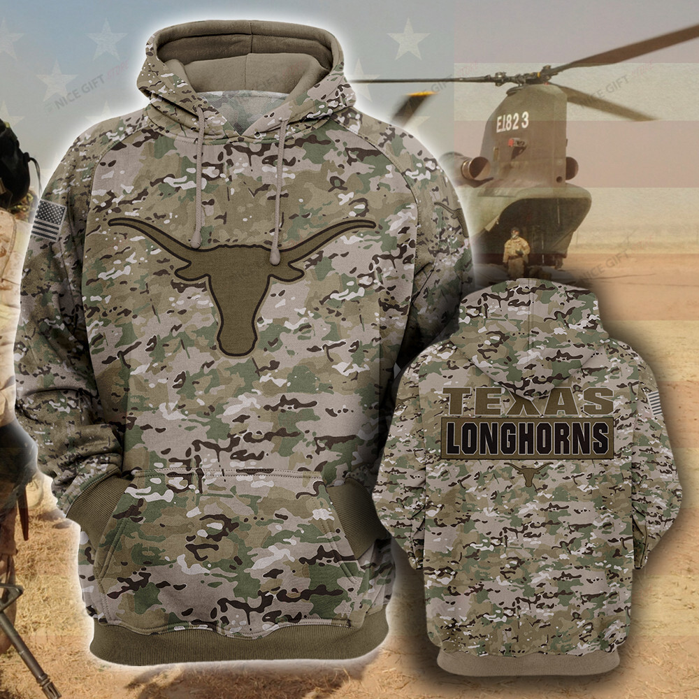 NCAA Texas Longhorns Camouflage 3D Hoodie MTD2T2