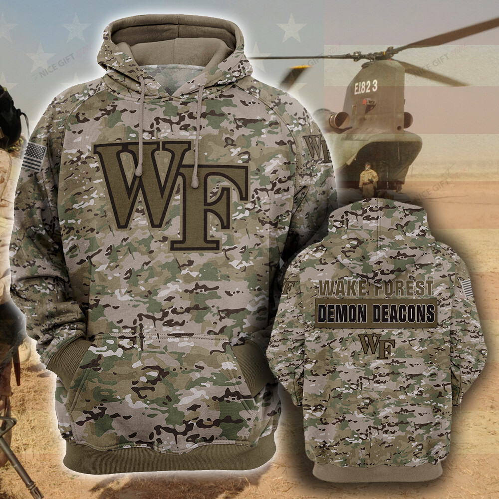 NCAA Wake Forest Demon Deacons Camouflage 3D Hoodie MTD2T2