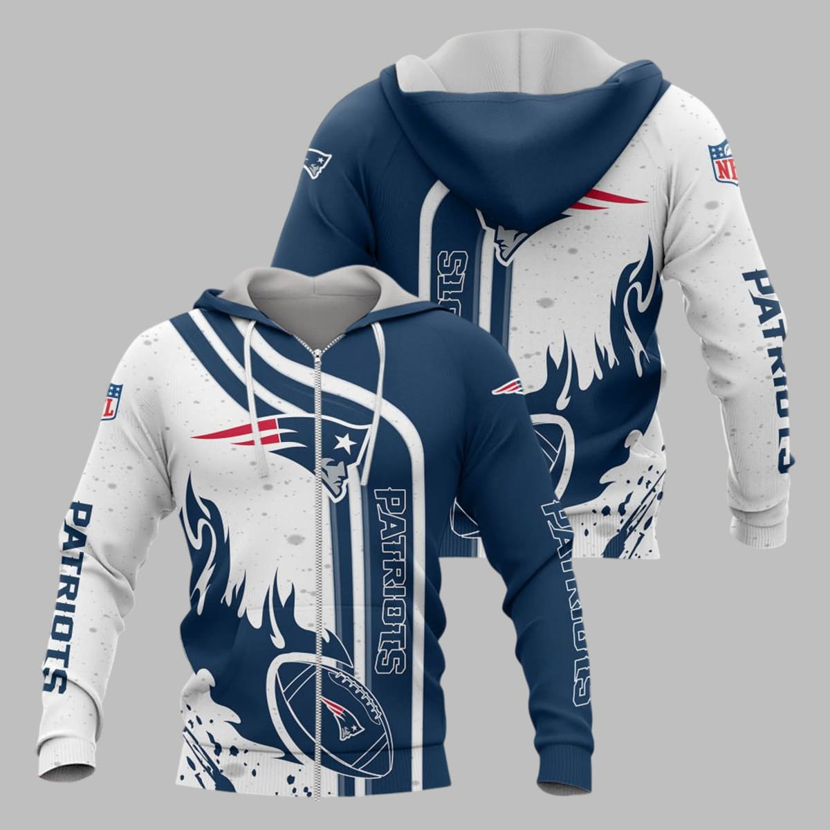New England Patriots Football Personalized 3D printed Sweatshirt Hoodie Zipped Hoodie