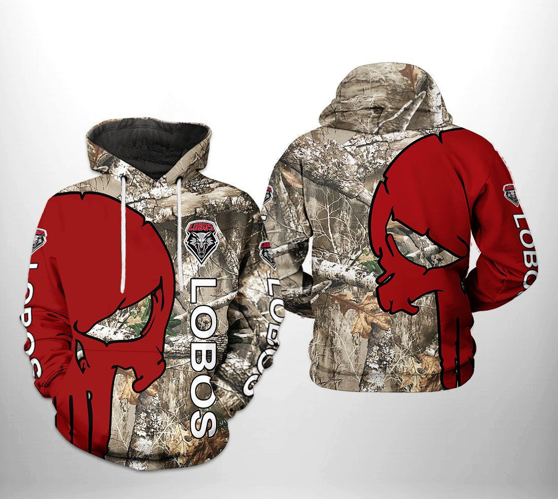 New Mexico Lobos NCAA Camo Veteran Hunting Hoodie Zip Hoodie