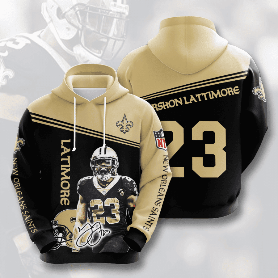 New Orleans Saints Lattimore 23 Hoodie Zip Hoodie Version 1188