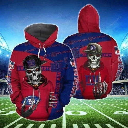New York Giants Hiphop Skeleton Hoodie Zip Hoodie
