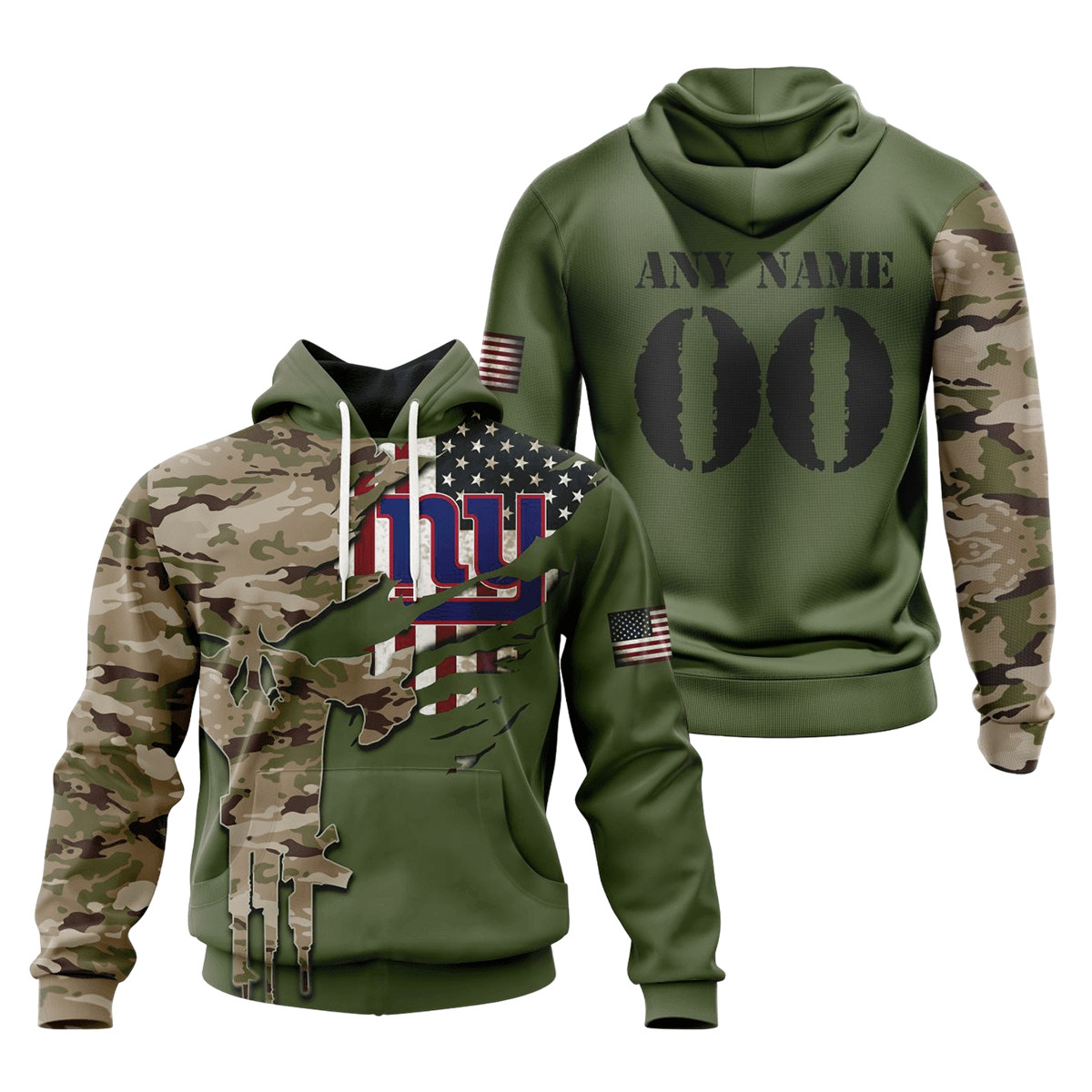 New York Giants Special Camo Design 3D printed Sweatshirt Hoodie Zipped Hoodie