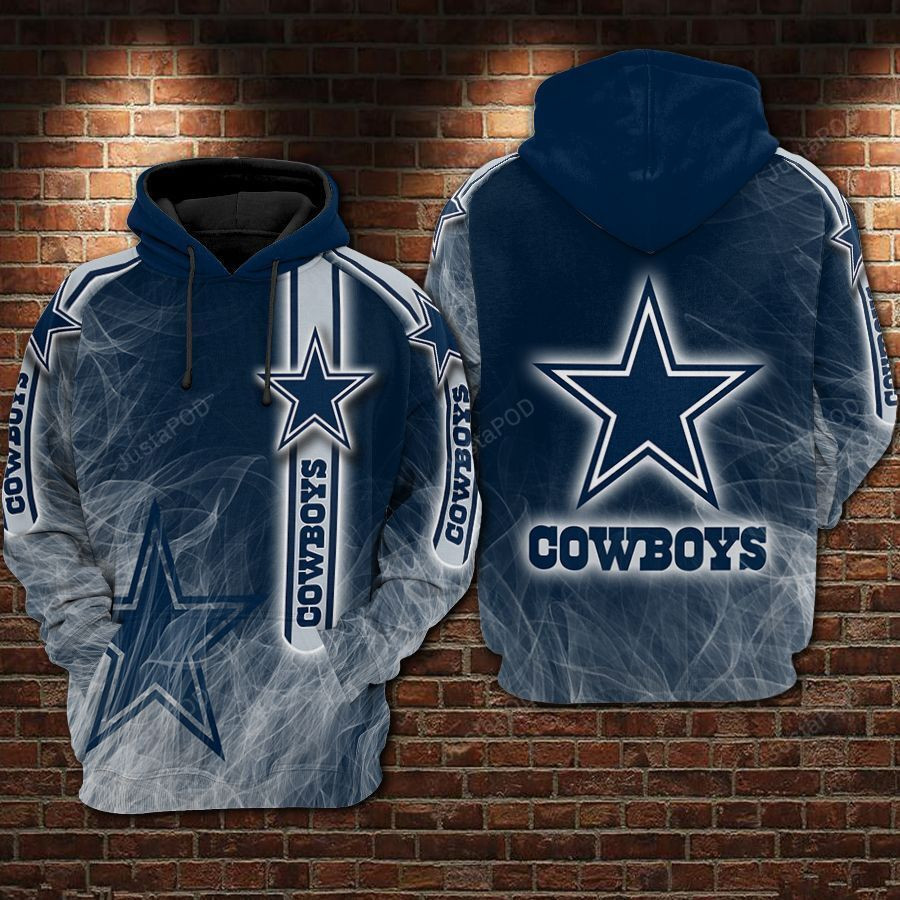 NFL Dallas Cowboys Nfl Football Smoke Blue White Hoodie Zip Hoodie