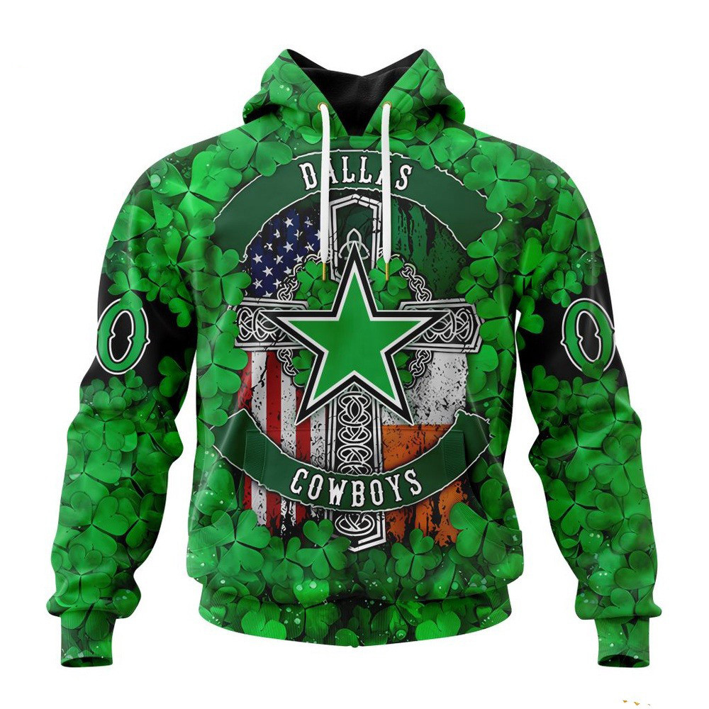 NFL Dallas Cowboys St Patricks Day 3D Hoodie Football Themed Gifts
