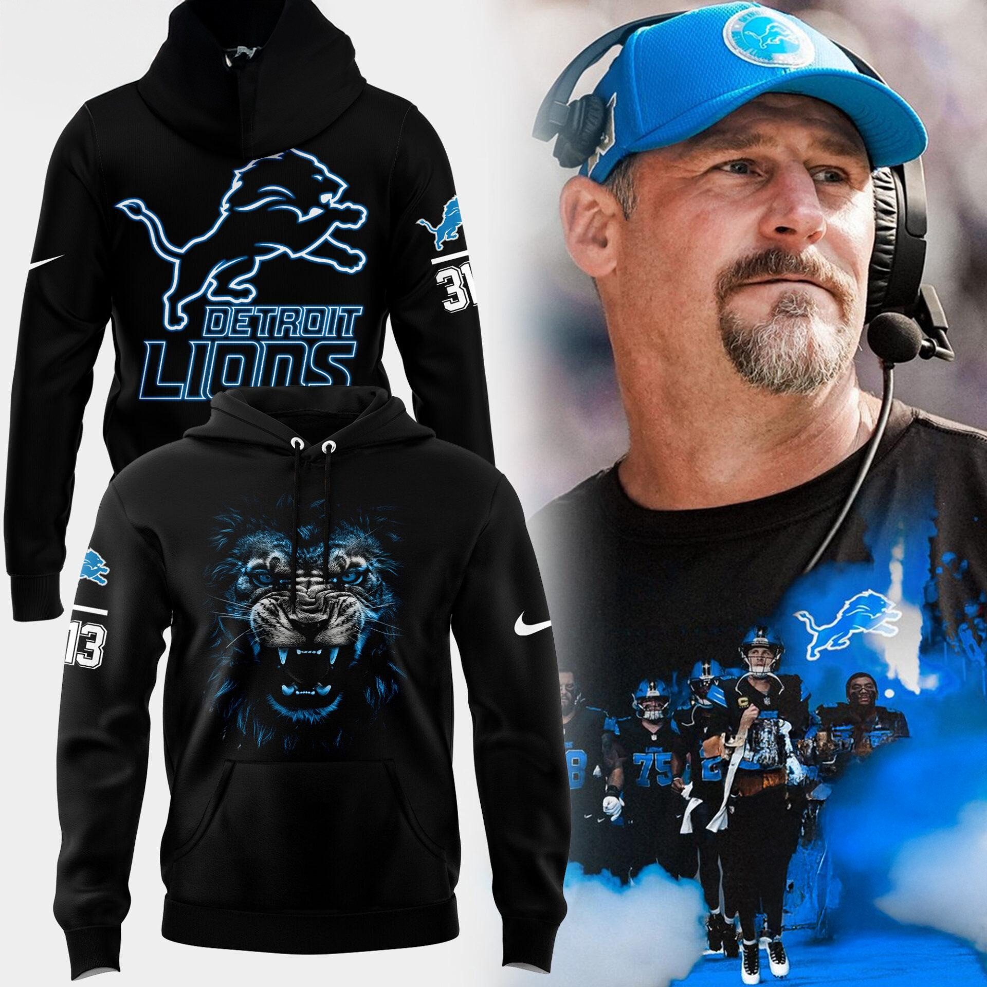 NFL Detroit Lions 313 Edition Black Hoodie Football Related Gifts