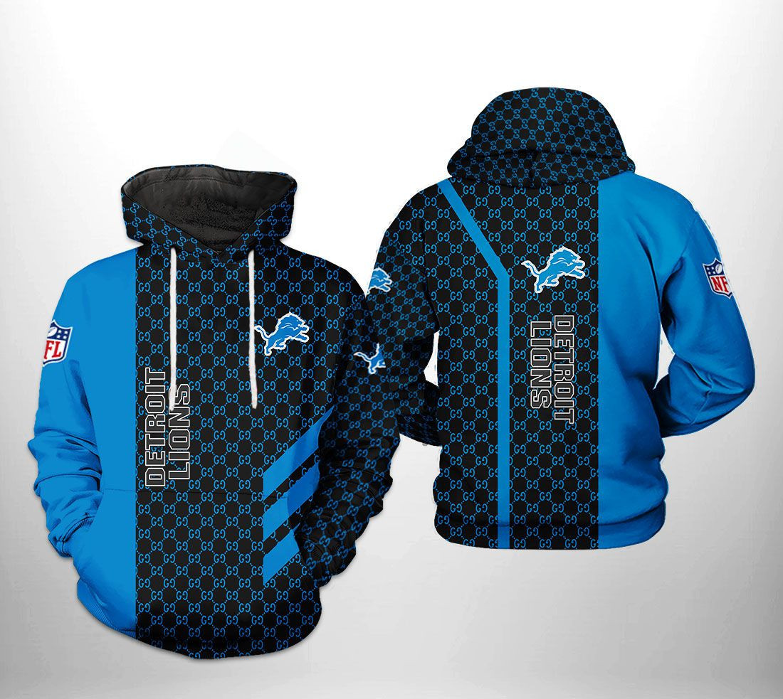 NFL Detroit Lions Mixed Pattern Hoodie Zip Hoodie