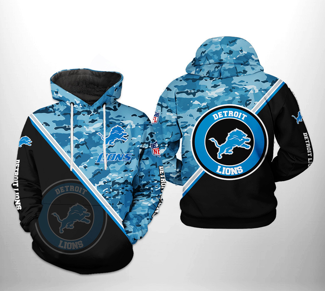 NFL Detroit Lions NFL Camo Team Hoodie Zip Hoodie