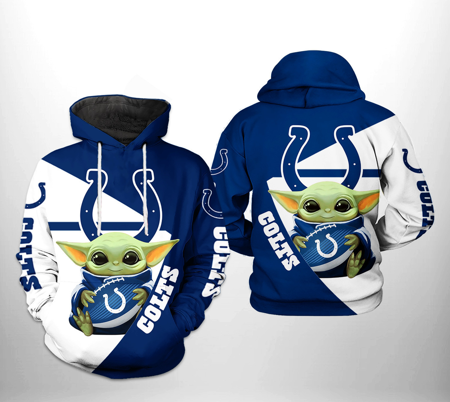 NFL Indianapolis Colts NFL Baby Yoda Team Hoodie Zip Hoodie
