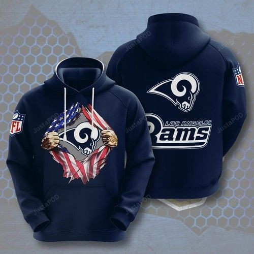 NFL Los Angeles Rams Nfl American Ripped Hoodie Zip Hoodie
