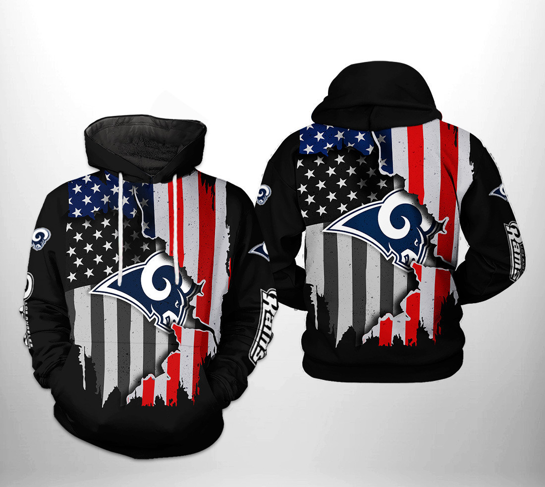 NFL Los Angeles Rams NFL US Flag Team Hoodie Zip Hoodie Version 470