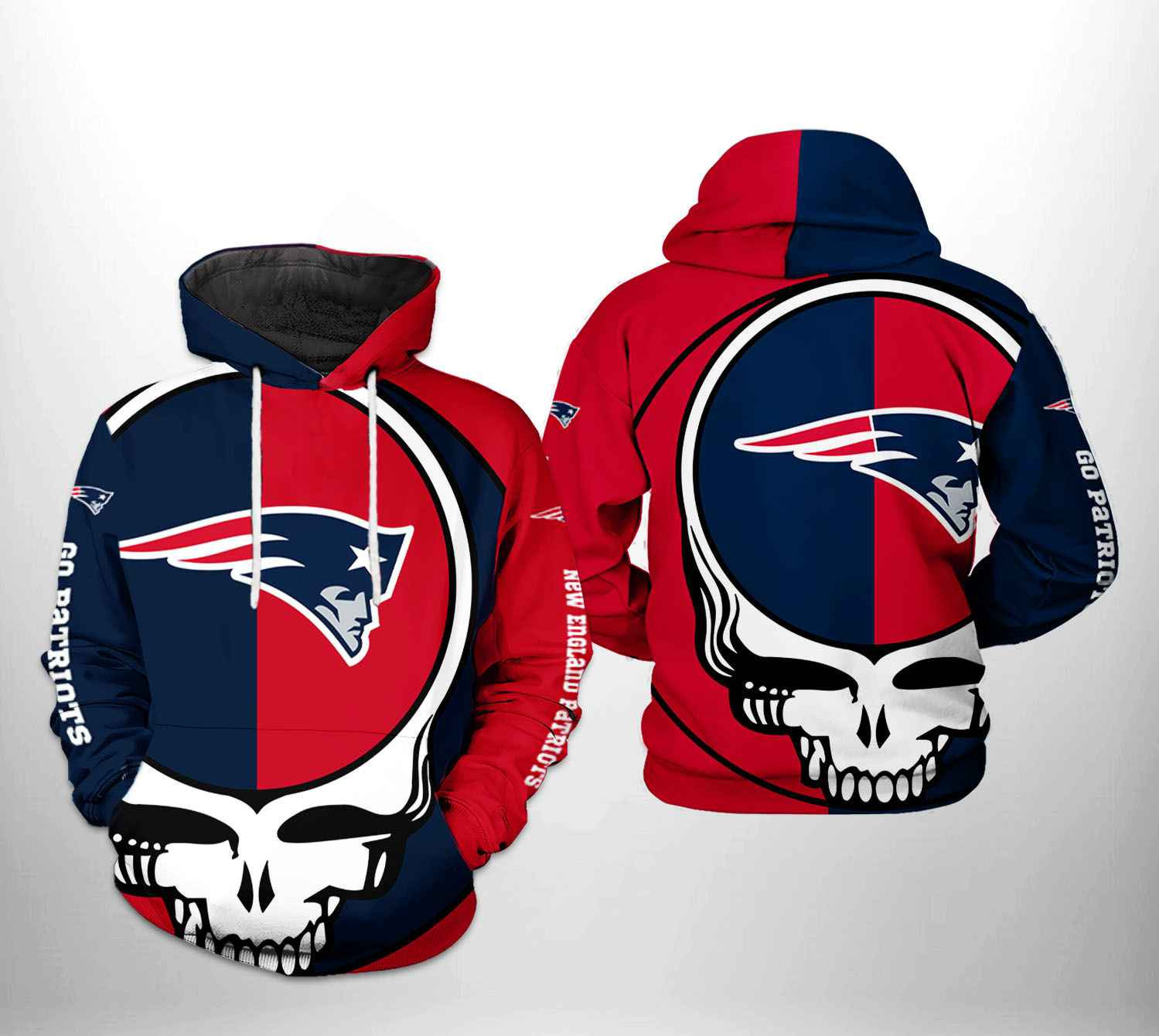 NFL New England Patriots NFL Grateful Dead Hoodie Zip Hoodie