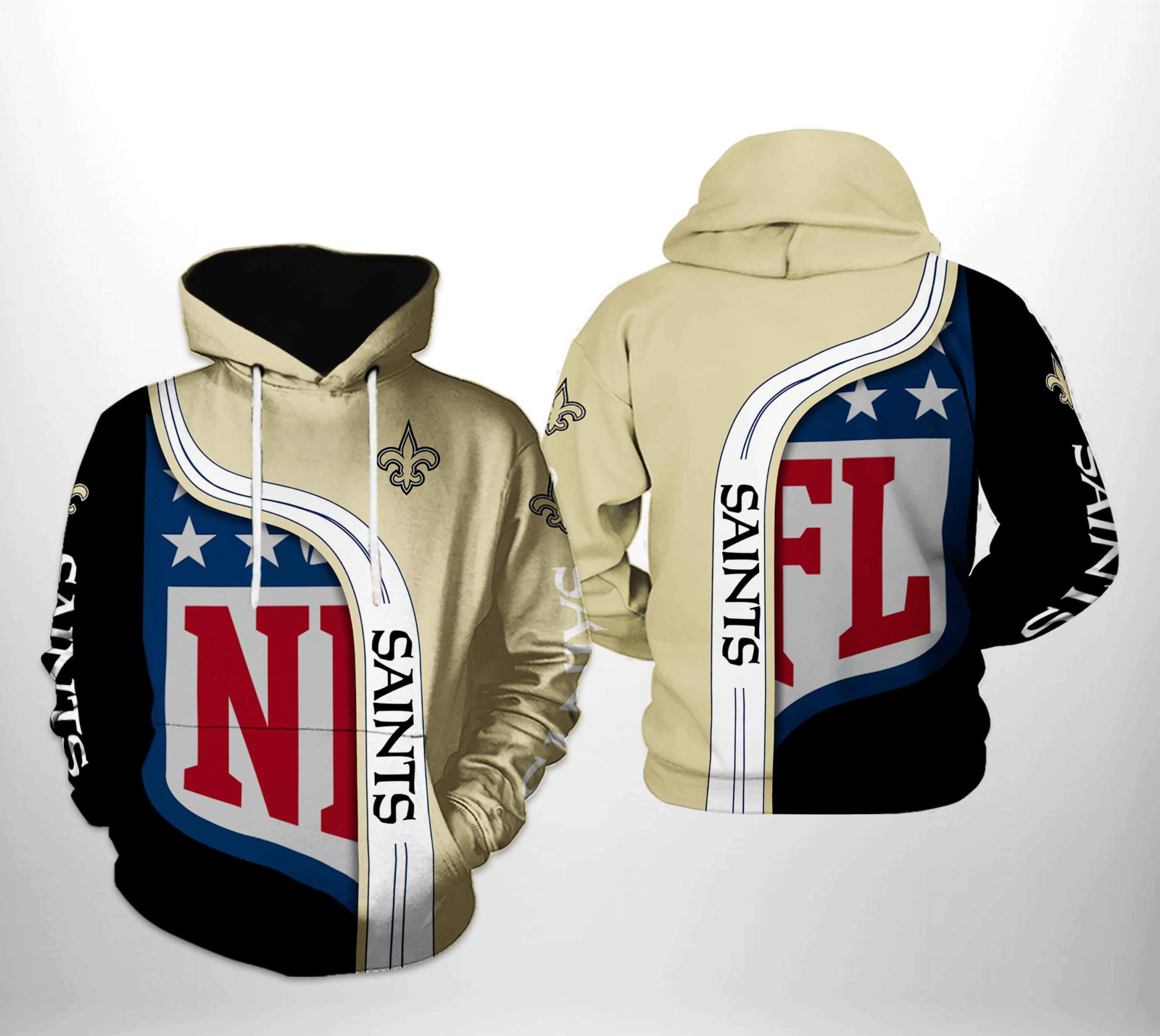 NFL New Orleans Saints NFL Team Hoodie Zip Hoodie Version 1248