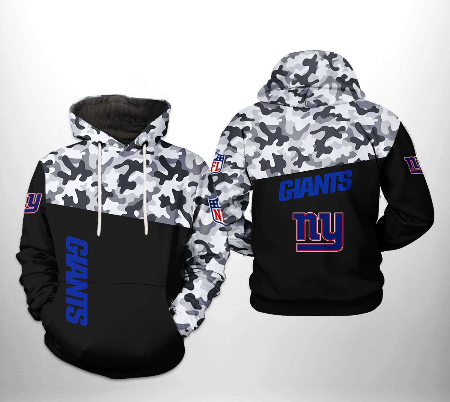 NFL New York Giants NFL Camo Veteran Team Hoodie Zip Hoodie