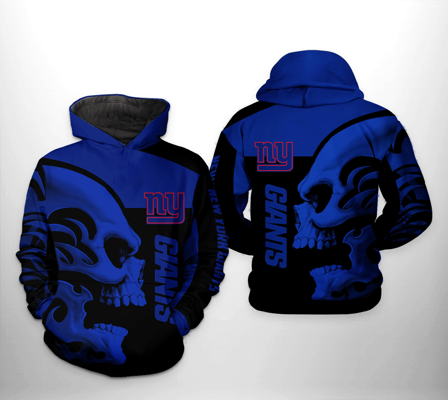 NFL New York Giants NFL Skull Hoodie Zip Hoodie