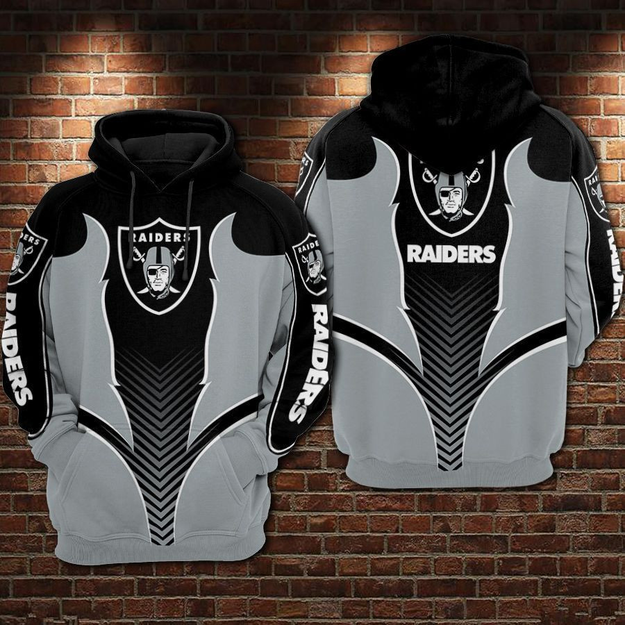 NFL Oakland Raiders Nfl Football Gray Hoodie Zip Hoodie V1