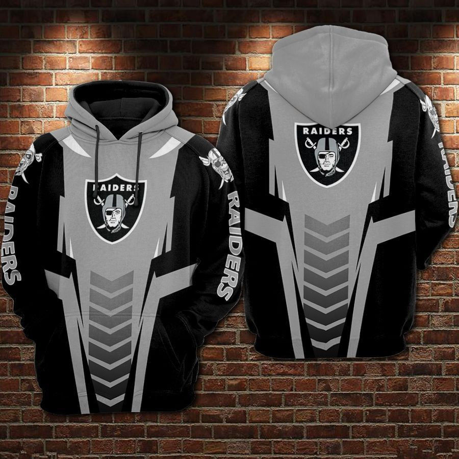 NFL Oakland Raiders Nfl Football Gray Hoodie Zip Hoodie Version 104