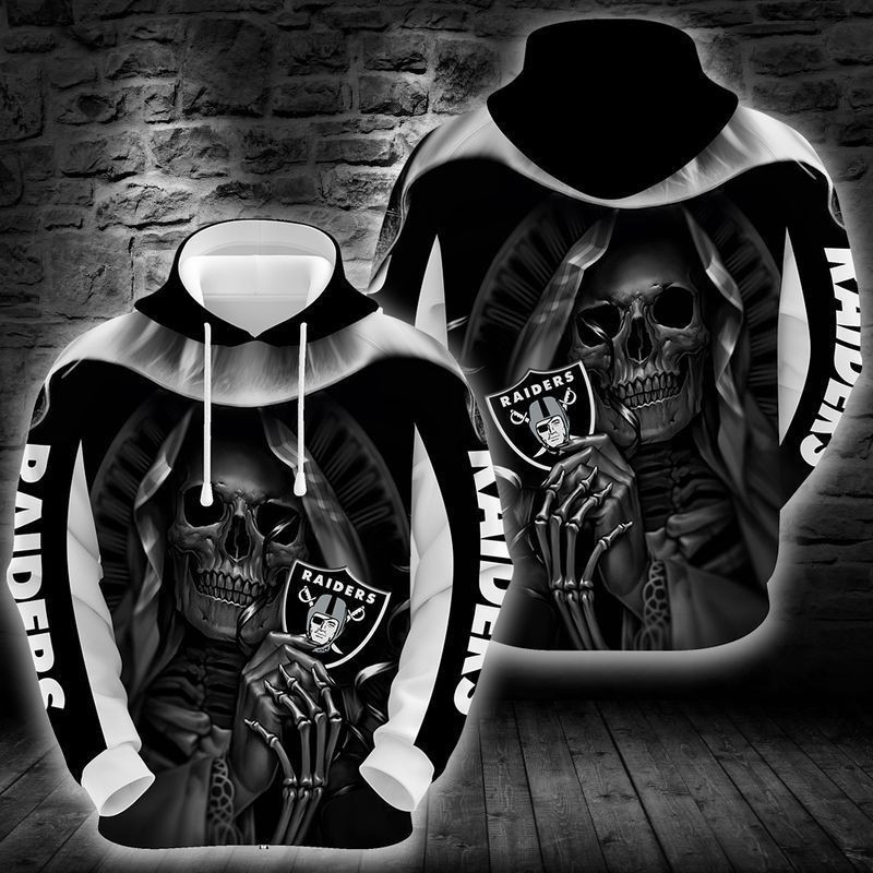NFL Oakland Raiders Skull Hoodie Zip Hoodie