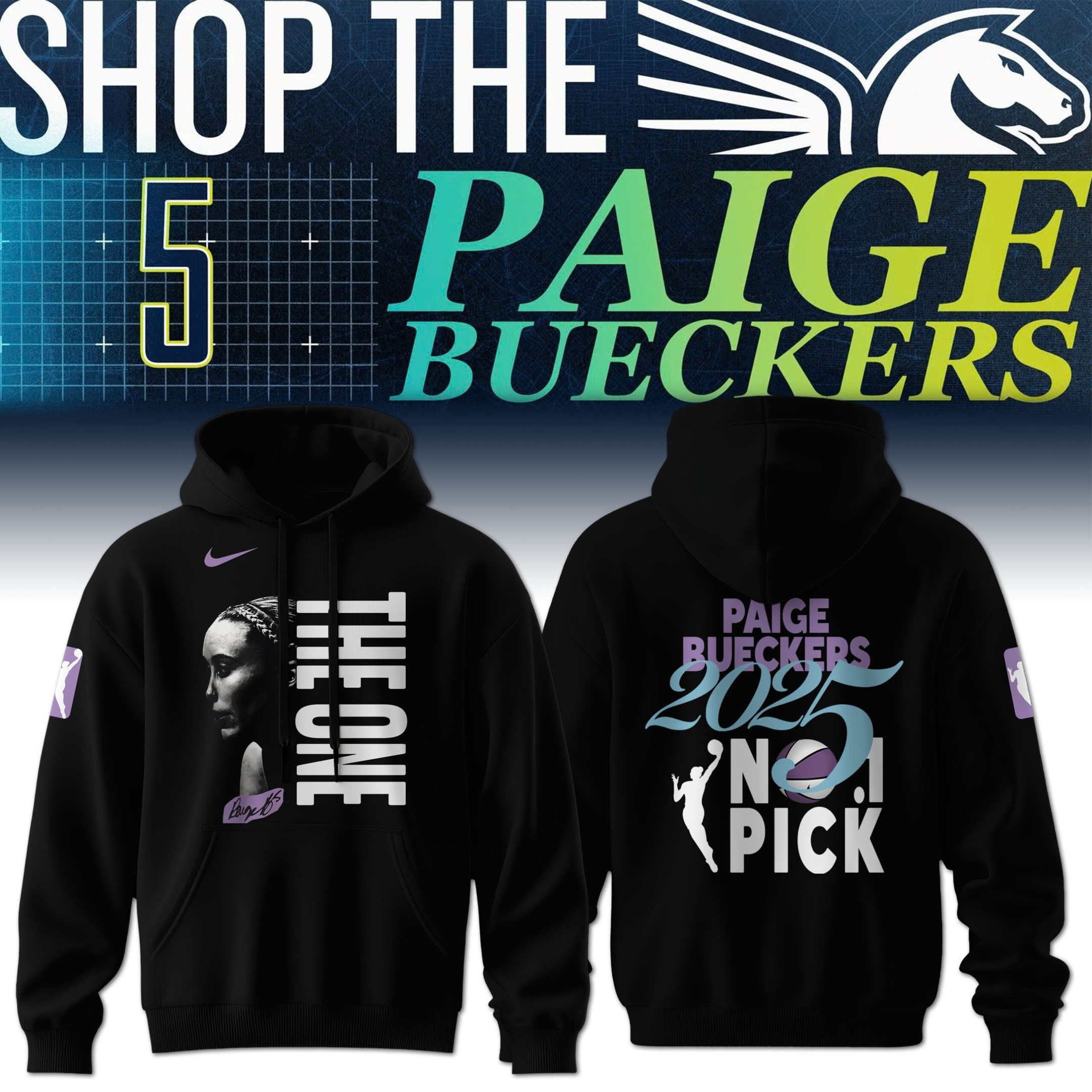 Paige Bueckers Dallas Wings The One 2025 WNBA Hoodie No.1 Pick Womens Basketball Fan Merch