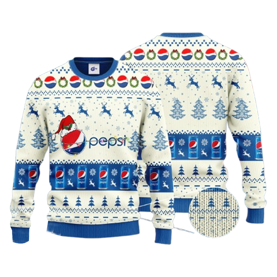 Pepsi Santa Hat Ugly Christmas Sweater
