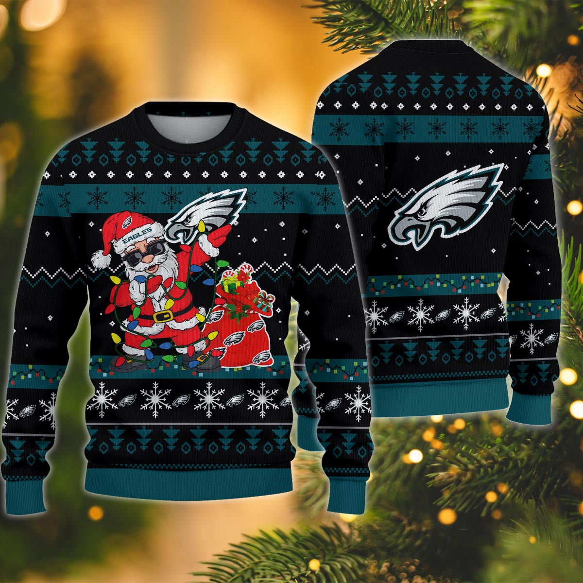 Philadelphia Eagles Santa Claus Ugly Christmas Sweater