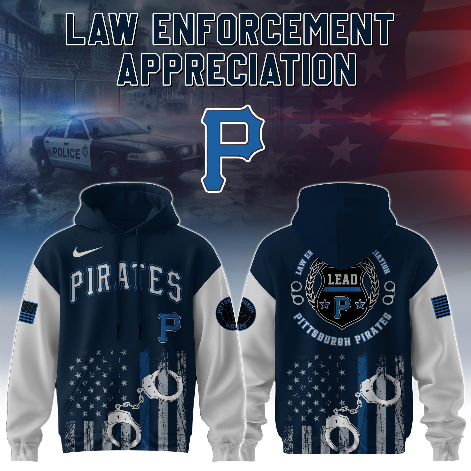 Pittsburgh Pirates MLB x Law Enforcement Appreciation Day Hoodie Cool Baseball Gifts