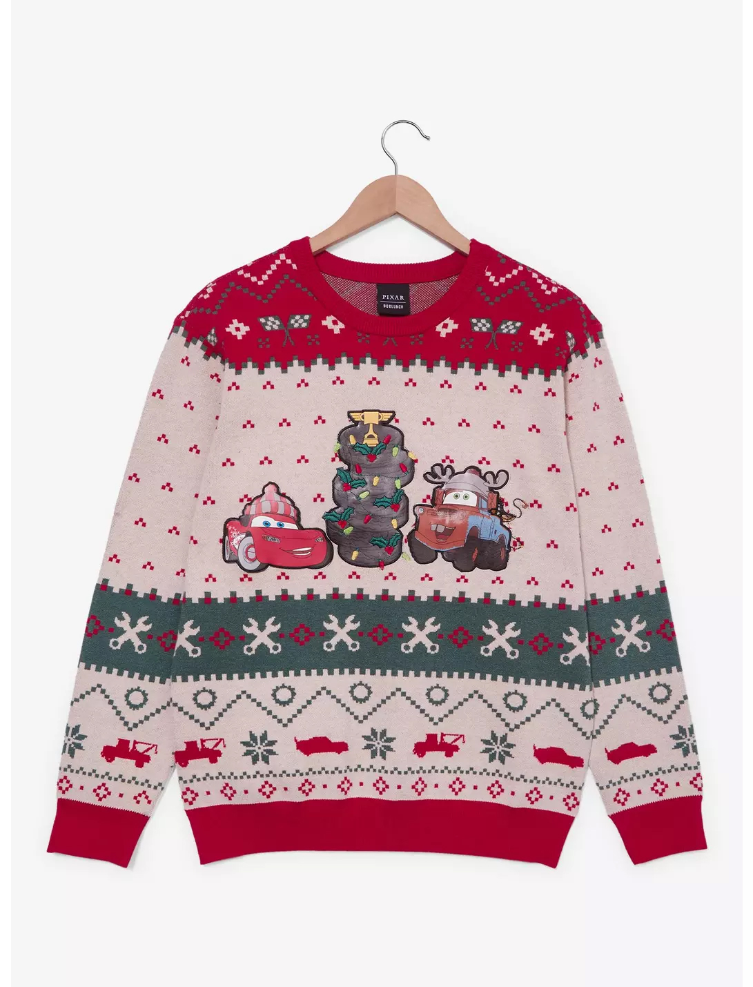 Pixar Cars Lightning McQueen & Mater Holiday Ugly Christmas Sweater