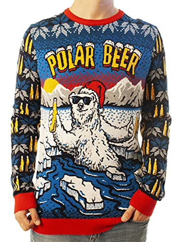 Polar Bear Blue Ugly Christmas Sweater