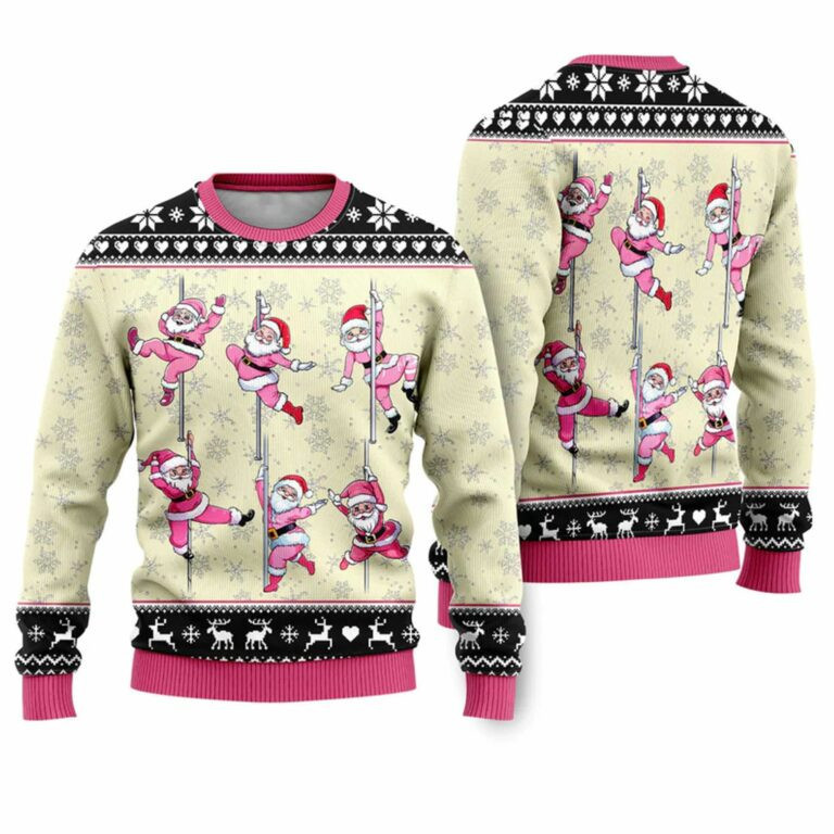 Pole Dancer Santa Funny Ugly Christmas Sweater