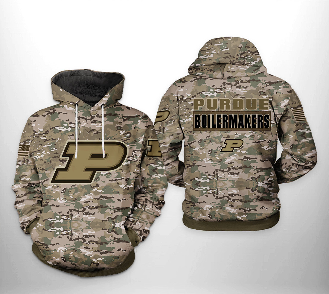 Purdue Boilermakers NCAA Camo Veteran Hoodie Zip Hoodie