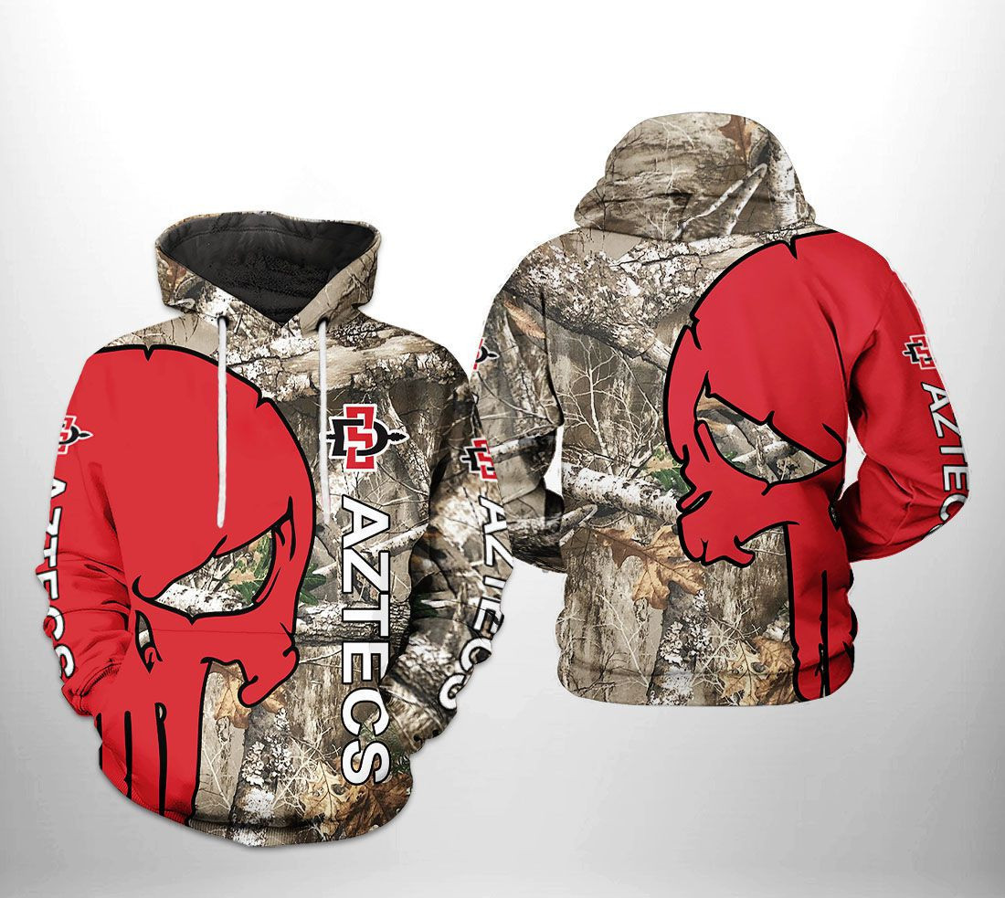 San Diego State Aztecs NCAA Camo Veteran Hunting Hoodie Zip Hoodie