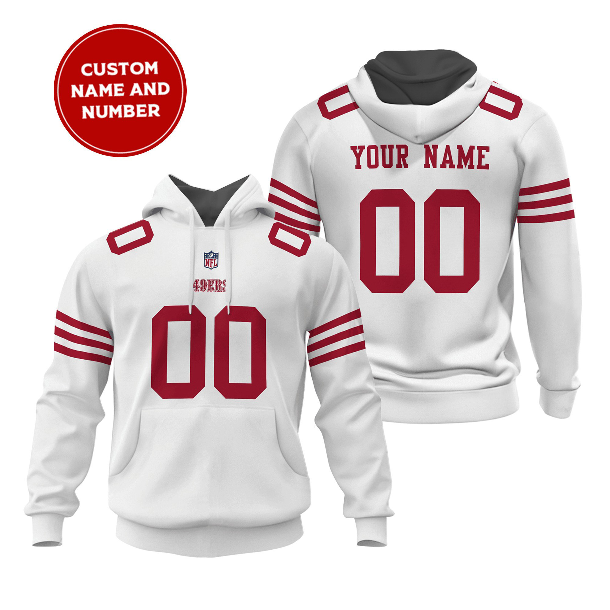 San Francisco 49ers Personalized Name And Number NFL 3D Hoodie Version 138