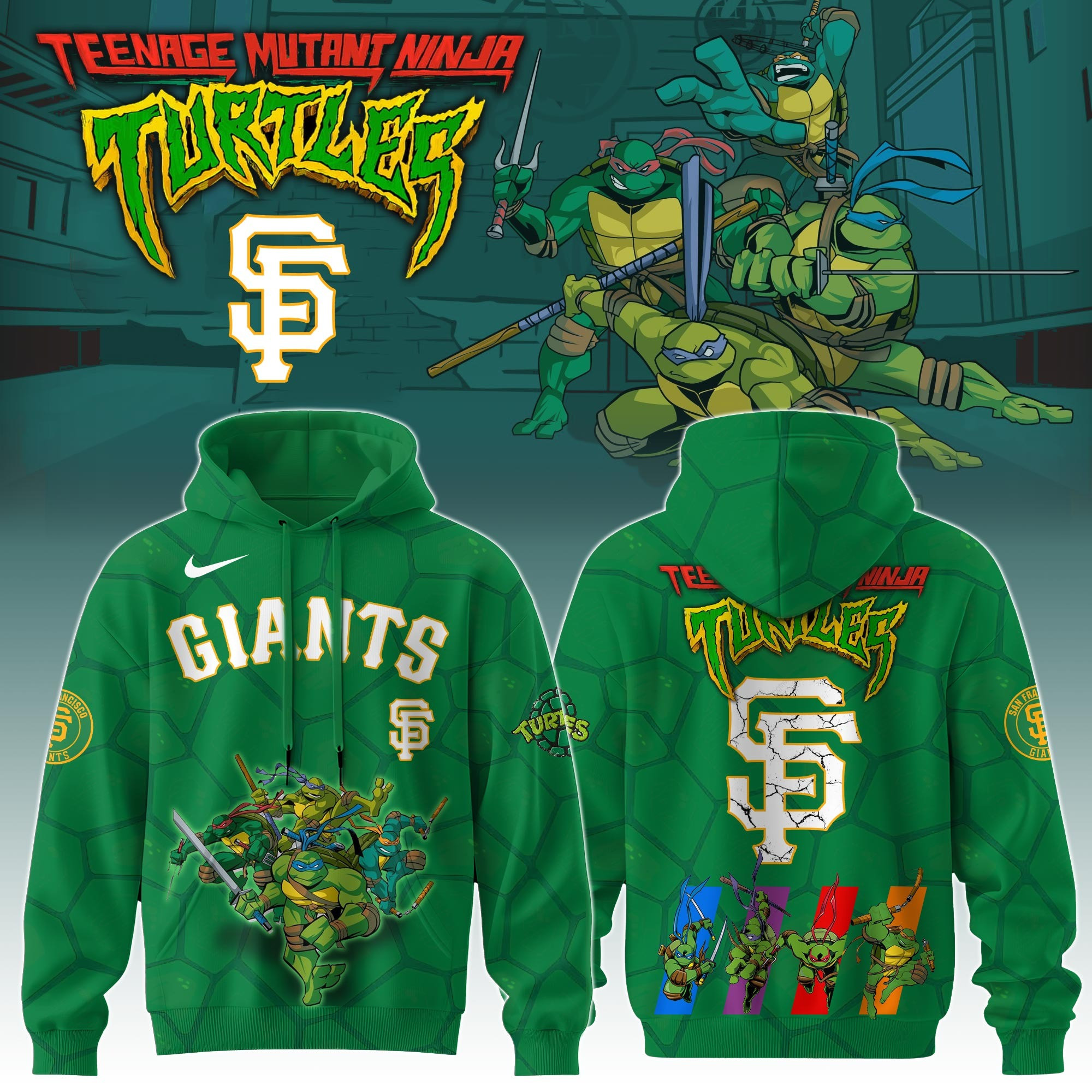 San Francisco Giants MLB X Ninja Turtles Hoodie Fan Merch Gifts For Him