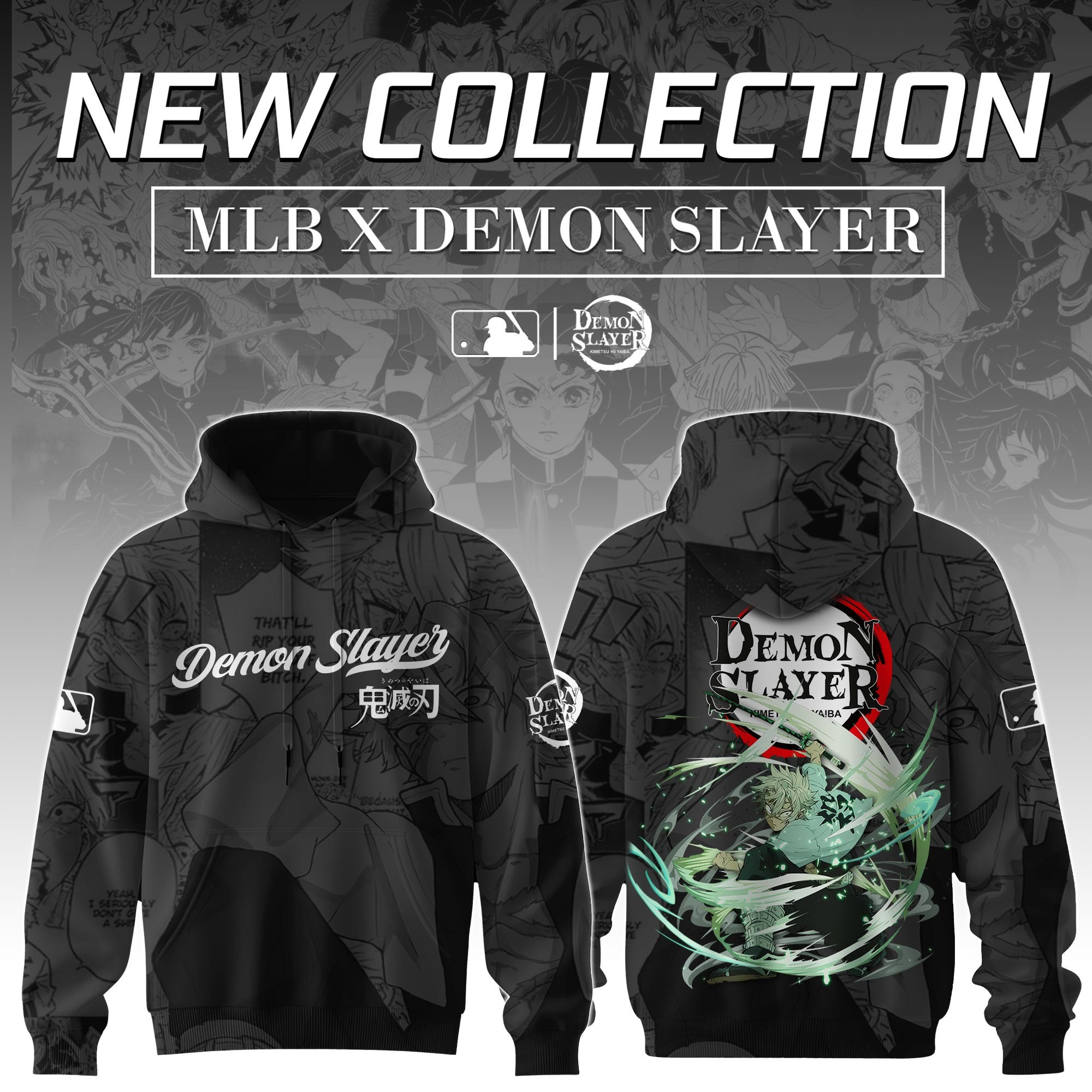 Sanemi Shinazugawa Demon Slayer x MLB Baseball Hoodie Editions Gift For Fans
