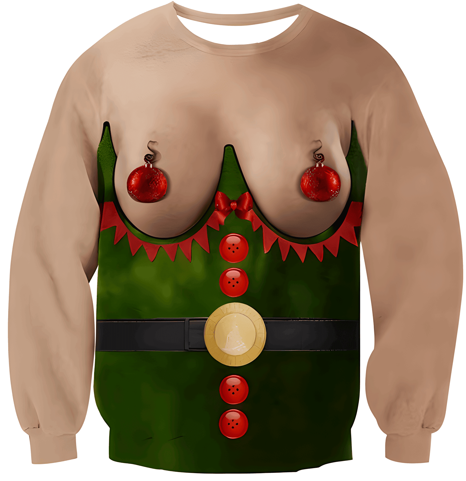Santa Bare Chest Ugly Christmas Jumper Sweater