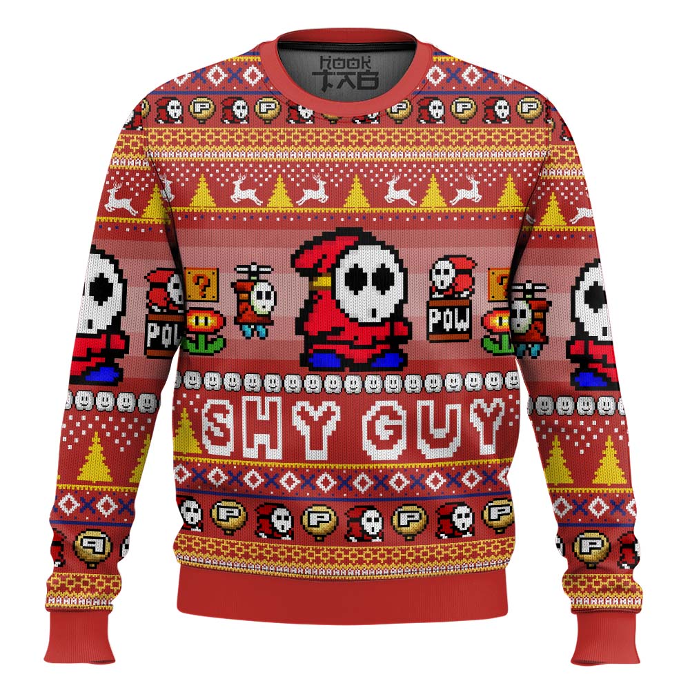 Shy Guy Mario Bros Ugly Christmas Sweater