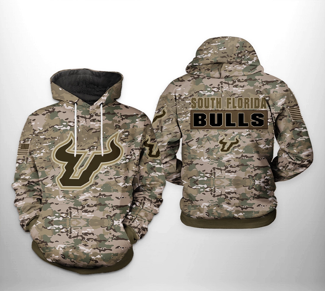 South Florida Bulls NCAA Camo Veteran Hoodie Zip Hoodie