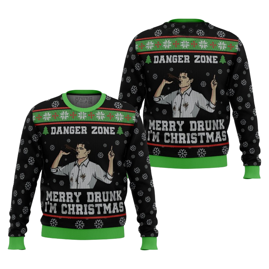 Sterling Archer Black Merry Drunk Im Ugly Christmas Sweater