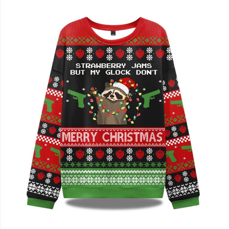 Strawberry Jams But My Glock Dont Merry Ugly Christmas Sweater