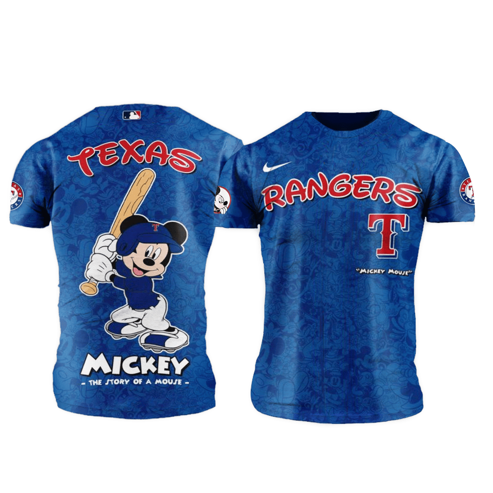 Texas Rangers MLB x Mickey Night Game Shirt Texas Rangers Merch Top 10 Fathers Day Gifts