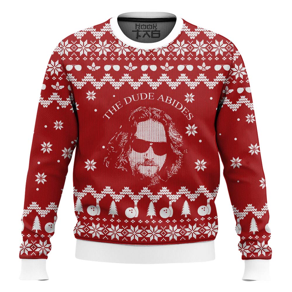 The Big Lebowski The Dude Abides Ugly Christmas Sweater